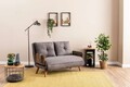 Canapea extensibilă cu 2 locuri, Futon, 859FTN2718, Metal , Gri