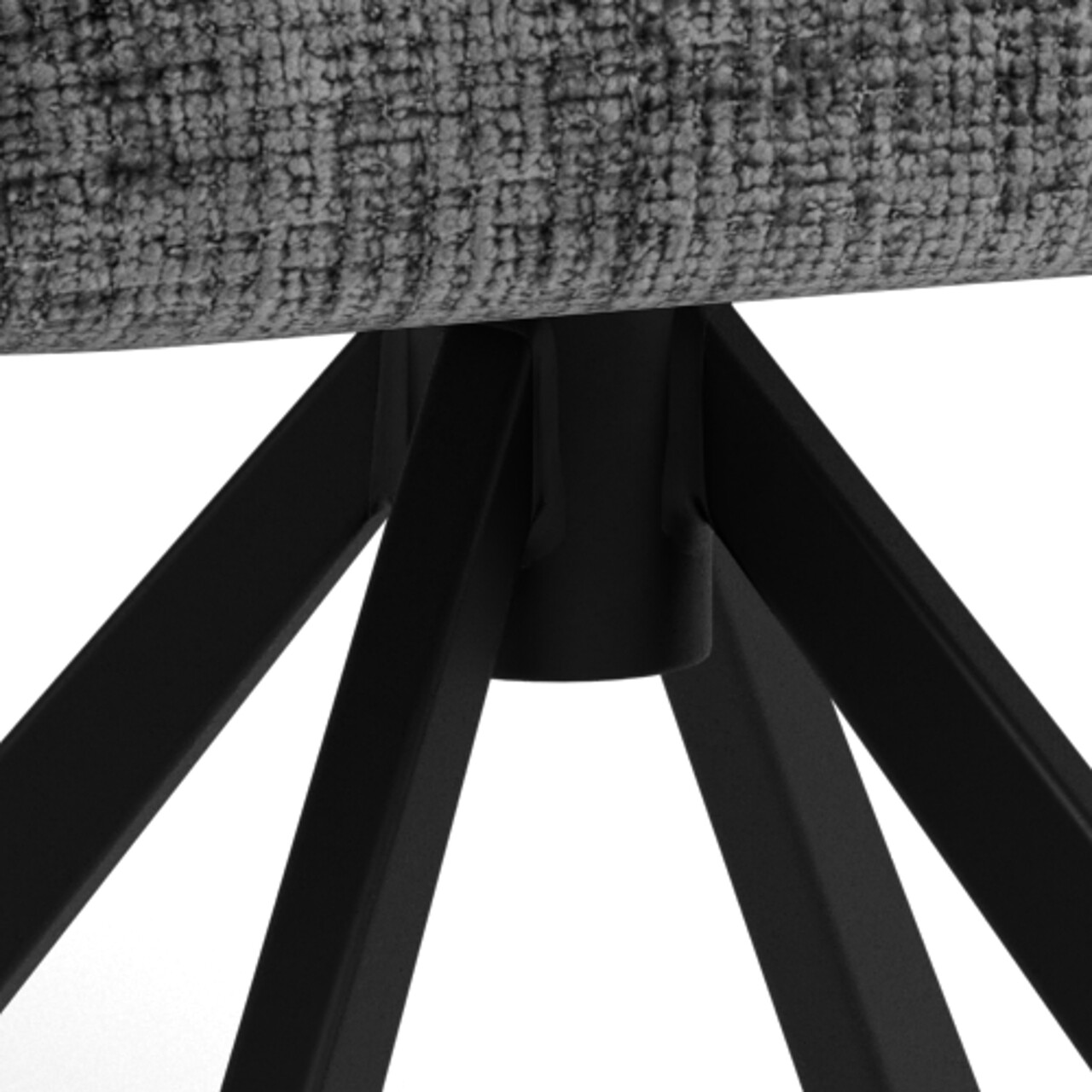 Scaun Eddie, Actona, 59x56x81 cm, rotativ, tesatura Chenille/otel, maro pudrat