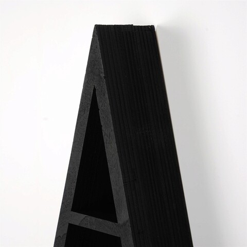 Raft de perete, Evila Originals, Cry002-S, 26x50x6 cm, Lemn masiv, Negru