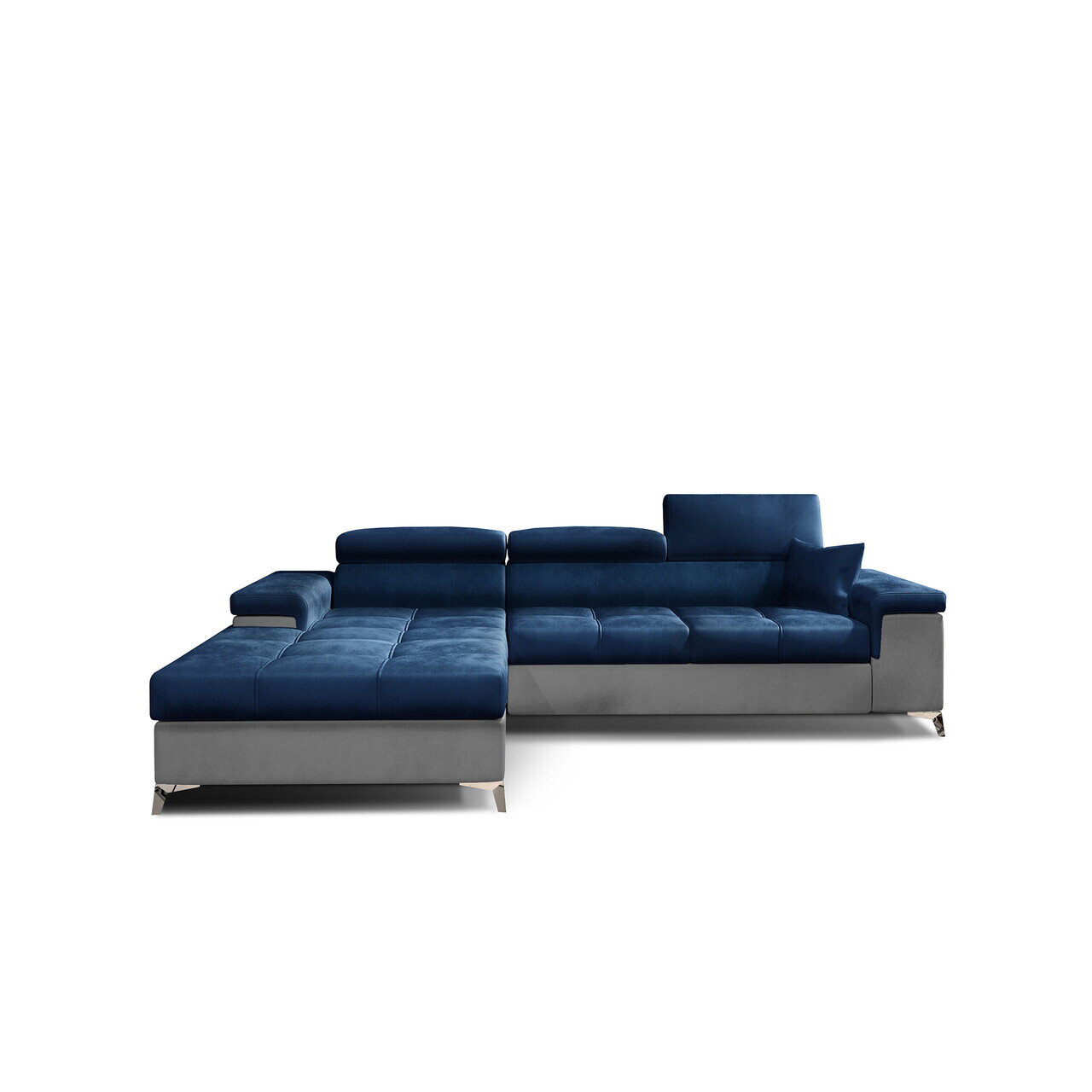 Coltar extensibil stanga 4 locuri ELTAP, Ric-48, Ricardo, 281x205x88 cm, lemn/poliester, albastru inchis/gri - view 2