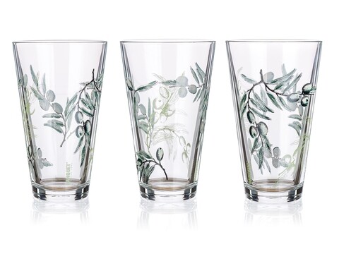 Set 3 pahare Olives, Banquet, 340 ml, sticla