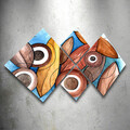 Set 4 tablouri decorative, 4MDF349797692, MDF, Imprimat UV, Multicolor