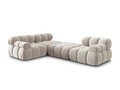 Canapea modulara 4 locuri, Bellis-51, Micadoni Home, 282x188x70 cm, catifea, bej inchis