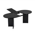 Masa extensibila, Nordure, Sorell, 160x75x90 cm, Negru