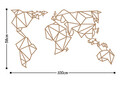 Decoratiune de perete, World Map2, Metal, 100 x 58 cm, Cupru