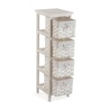 Dulap baie cu 4 cosuri Pompei, Versa, 29 x 25 x 82 cm, lemn, alb