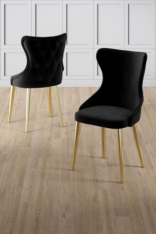Set scaune 4 piese, Charlotte, Alpa, Negru