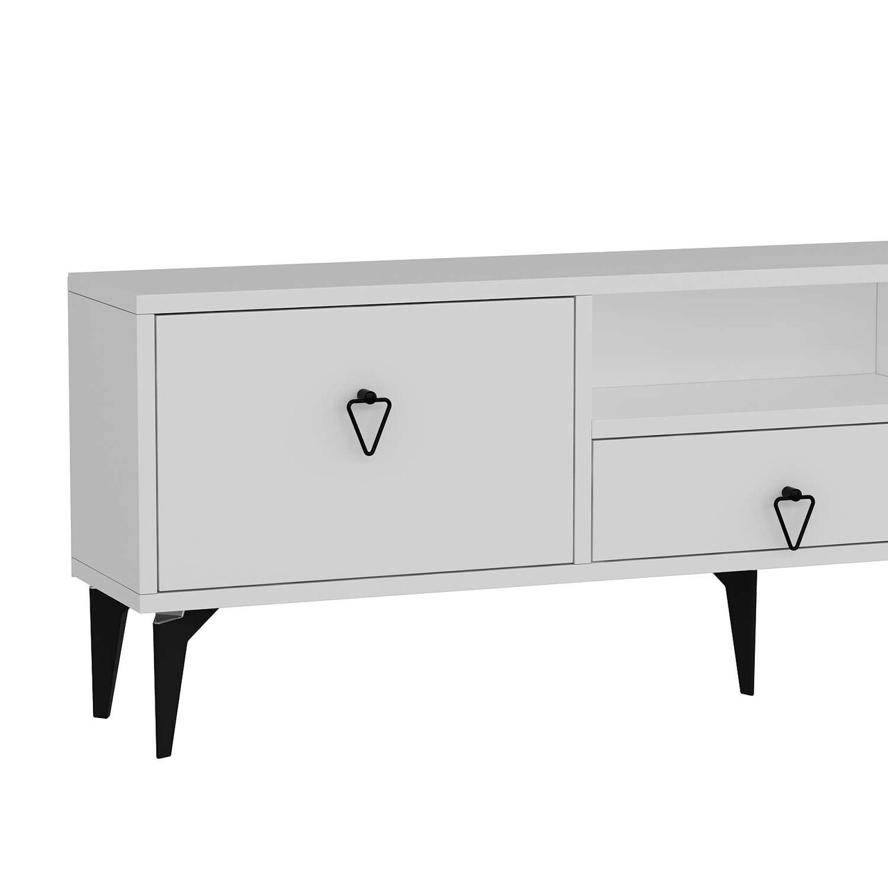 Comoda TV, Hanah Home, 1302-DROP-1, 140x49x30 cm, PAL , Alb/Negru - view 5