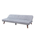 Canapea extensibila Rinko, Homla, 3 locuri, 195x81x74 cm, lemn/catifea din poliester, gri deschis