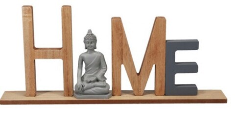Decoratiune Home Buddha, 36x5x14.5 cm, lemn