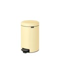 Cos de gunoi cu pedala, Brabantia, NewIcon Mellow Yellow, 12 L, 33.8x25.1x41.1 cm, otel, galben pastel
