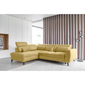 Coltar extensibil stanga 4 locuri ELTAP, LT-45SAV, Noble, 255x201x100 cm, lemn/poliester, galben