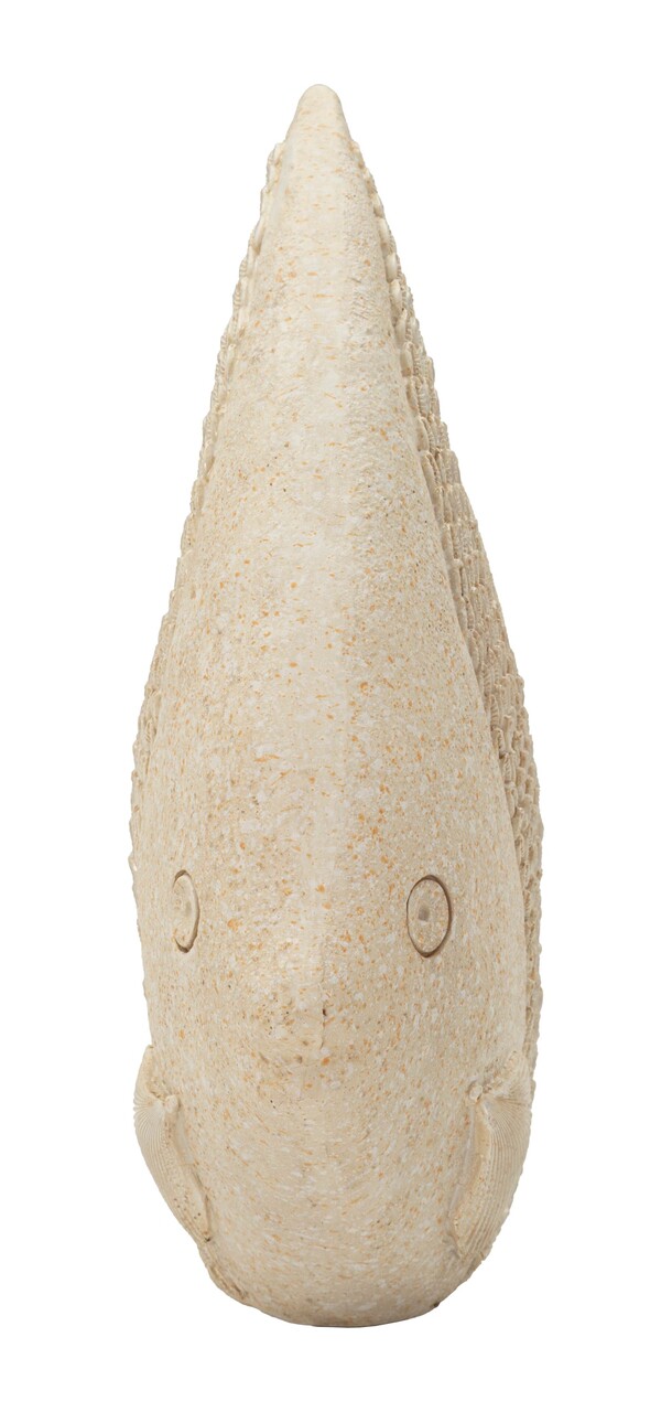 Decoratiune, Mauro Ferretti, Fish, 25.3x8.6x24.5 cm, polirasina, bej - imagine 5