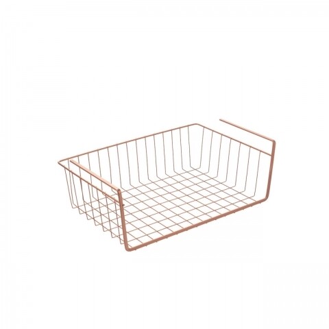 Suport depozitare pentru raft, Kanguro Copper, Metaltex, 14 x 26 x 40 cm, inox/invelis Polytherm, cupru