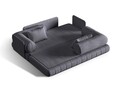 Canapea extensibila 3 locuri, Kemi, Cosmopolitan Design, 206x95x70 cm, tesatura boucle, grafit
