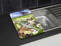 Set 2 protectii pentru aragaz Maximex, Summer, 52x30 cm, sticla, multicolor