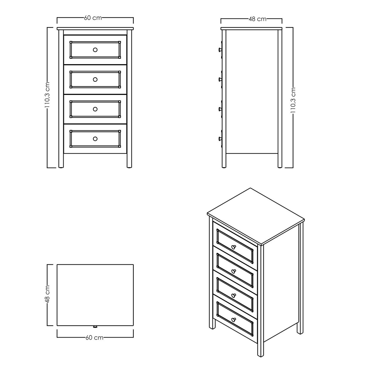 Dulap, Hanah Home, Sento, 60x110.3x48 cm, PAL MELAMINAT, Gri / Stejar — imaginea 5