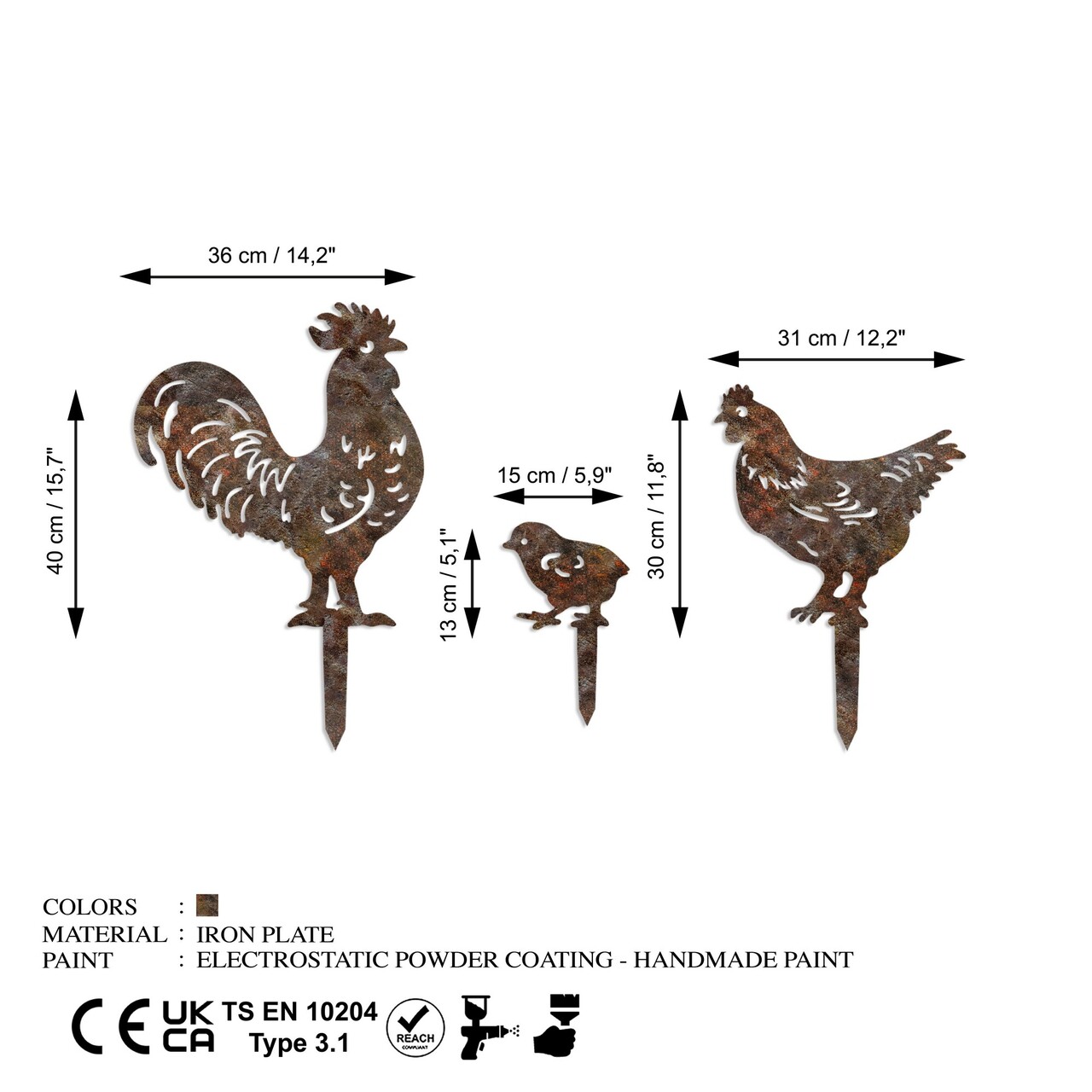 Obiect decorativ de grădină, Fam 11, Maro antichizat - imagine 6