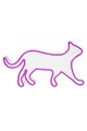 Decoratiune luminoasa LED, Kitty the Cat, Benzi flexibile de neon, DC 12 V, Roz