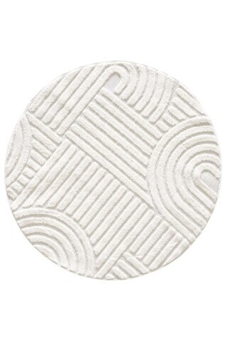 Covor, 691B Round, 200x200 cm, Polipropilena, Crem