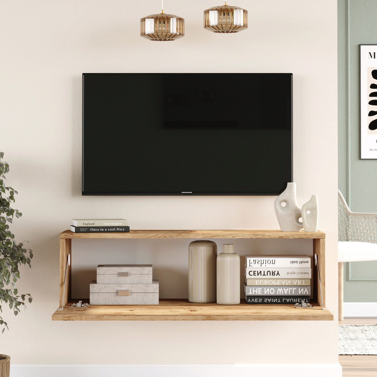 Comoda TV Bedora, 100x31.6x29.6 cm, PAL, maro - 2 | YEO