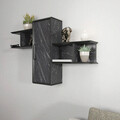 Raft de perete, Retricy, Olida, 118.6x35x51.8 cm, PAL, Negru