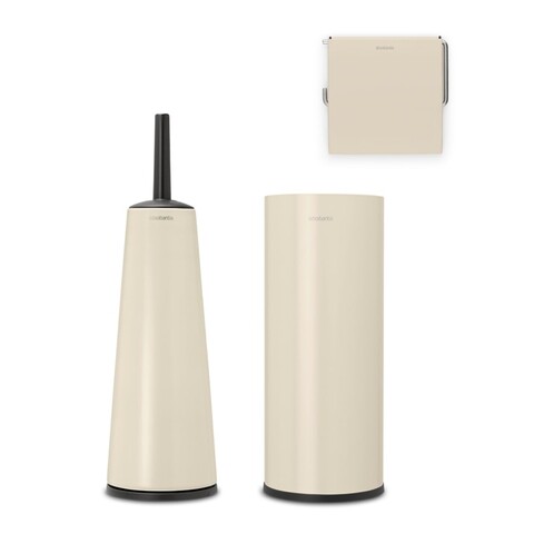 Set accesorii pentru baie 3 piese, Brabantia, Balance, otel, bej