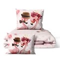 Lenjerie de pat dubla King Size, 4 piese, The Club Cotton, Amoro, bumbac ranforce, 145 TC, multicolor