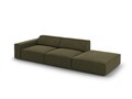 Canapea 3 locuri cotiera dreapta, Jodie, Micadoni Home, BL, 262x102x70 cm, catifea, verde