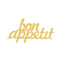 Decoratiune de perete, Bon Appetit 1, Metal, Dimensiune: 50 x 30 cm, Auriu