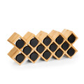 Set 14 recipiente pentru condimente si suport, B2 Bamboo Essentials, Homla, 42x17x9.5 cm, bambus, natur