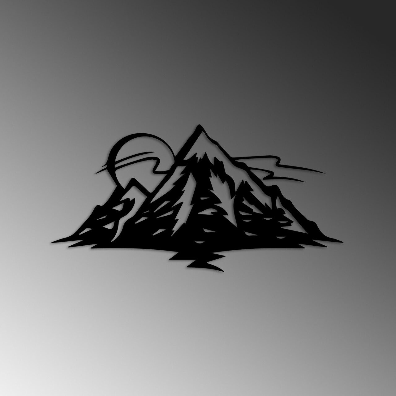Decoratiune de perete, Mountain 25, Dimensiuni: 62 x 31 cm, Negru — imaginea 4