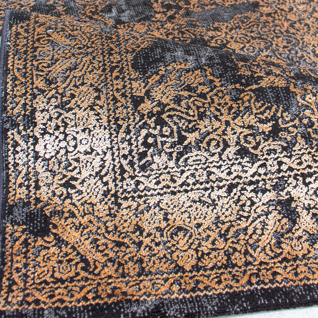 Covor, E1837, 120x170 cm, Poliester, Antracit / Aur - 2 | YEO