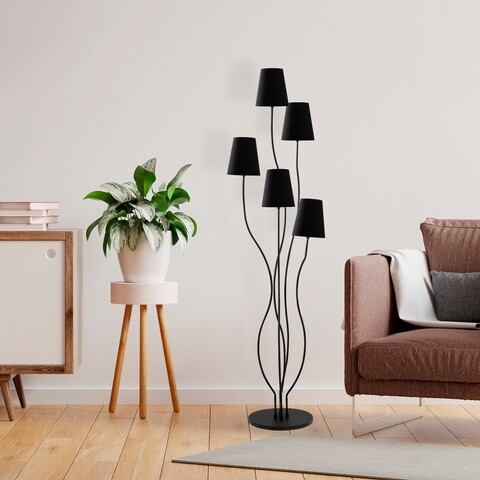 Lampadar, bonibon - 13235, fulgor, 44 x 44 x 160 cm, 5 x e14, 40w, negru