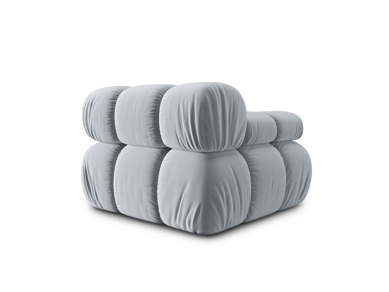 Modul canapea stanga 1 loc, Bellis, Micadoni Home, BL, 94x94x70 cm, catifea, albastru deschis