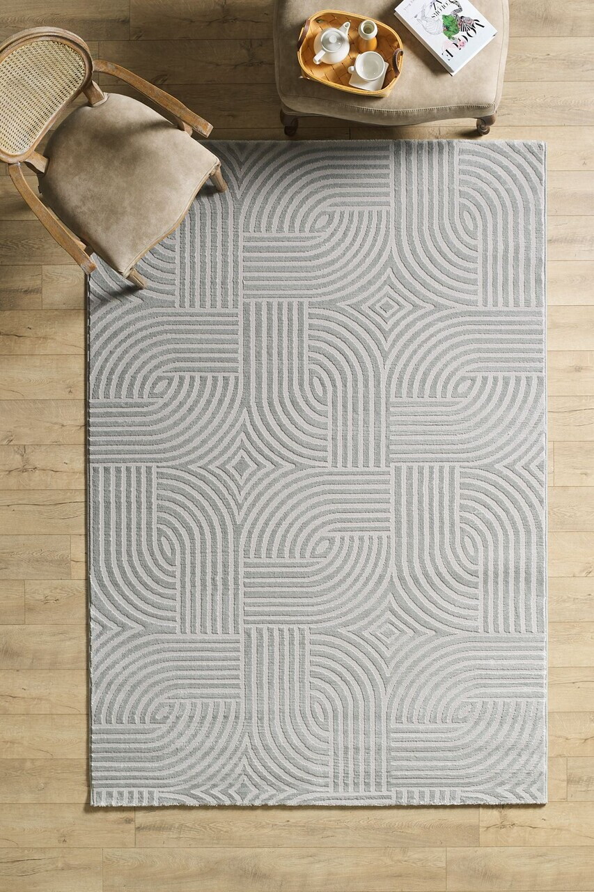 Covor, Sahara 1112, 240x340 cm, 50% POLIPROPILENĂ/50% POLIESTER, Argintiu