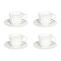 Set 4 cesti de ceai cu farfurie Queen, Andrea Fontebasso, 210 ml, New Bone China, alb