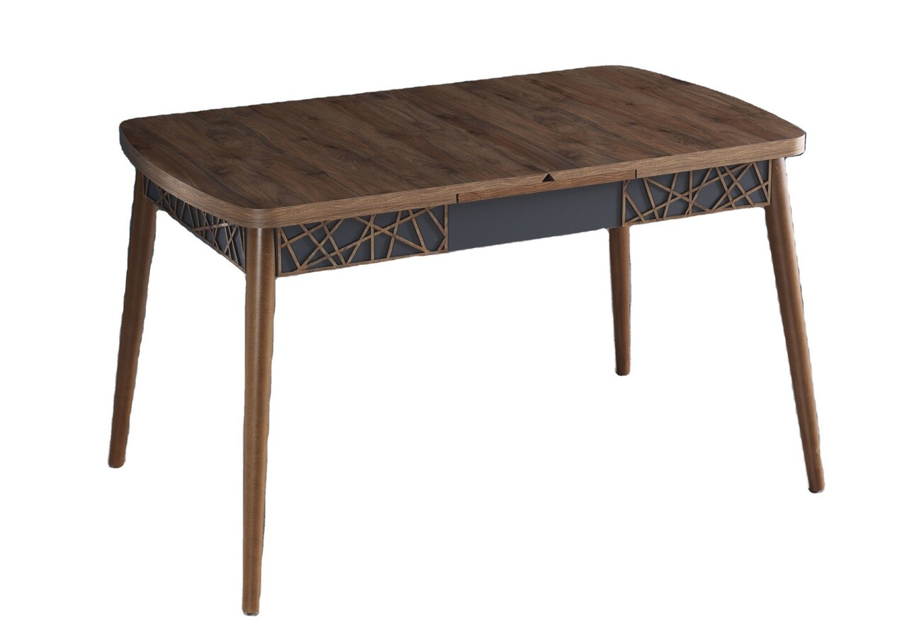 Masa de sufragerie extensibila, Beckley, Amalfi Motif, 131.5x79.5x76.5 cm, Maro
