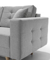 Coltar extensibil reversibil 3 locuri ELTAP, AsgL-23, Asgard, 248x162x93 cm, lemn/poliester, gri deschis