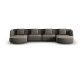 Coltar panoramic 5 locuri, Tulum, Cosmopolitan Design, 330x156x70 cm, tesatura chenille, gri