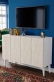 Consola, Hanah Home, Gumus 120, 120x79x32 cm, Alb / Travertin