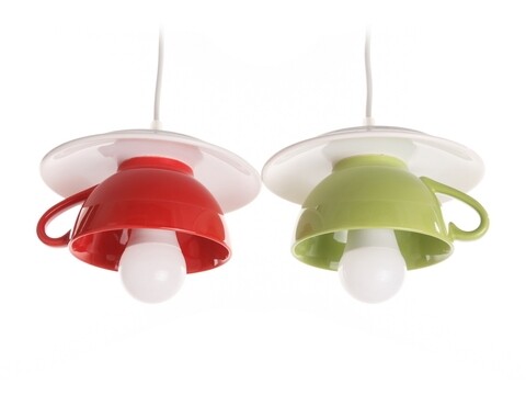 Lustra Afternoon tea, Deco Republic, E27, 2x60W, ceramica, rosu/verde