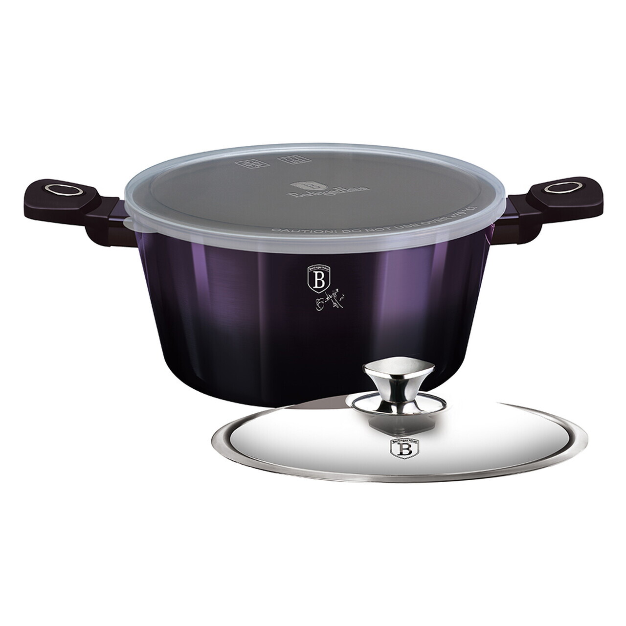 Oala cu capac Berlinger Haus, Purple Eclipse, 24 cm, 4.1 L, aluminiu forjat, mov - imagine 2