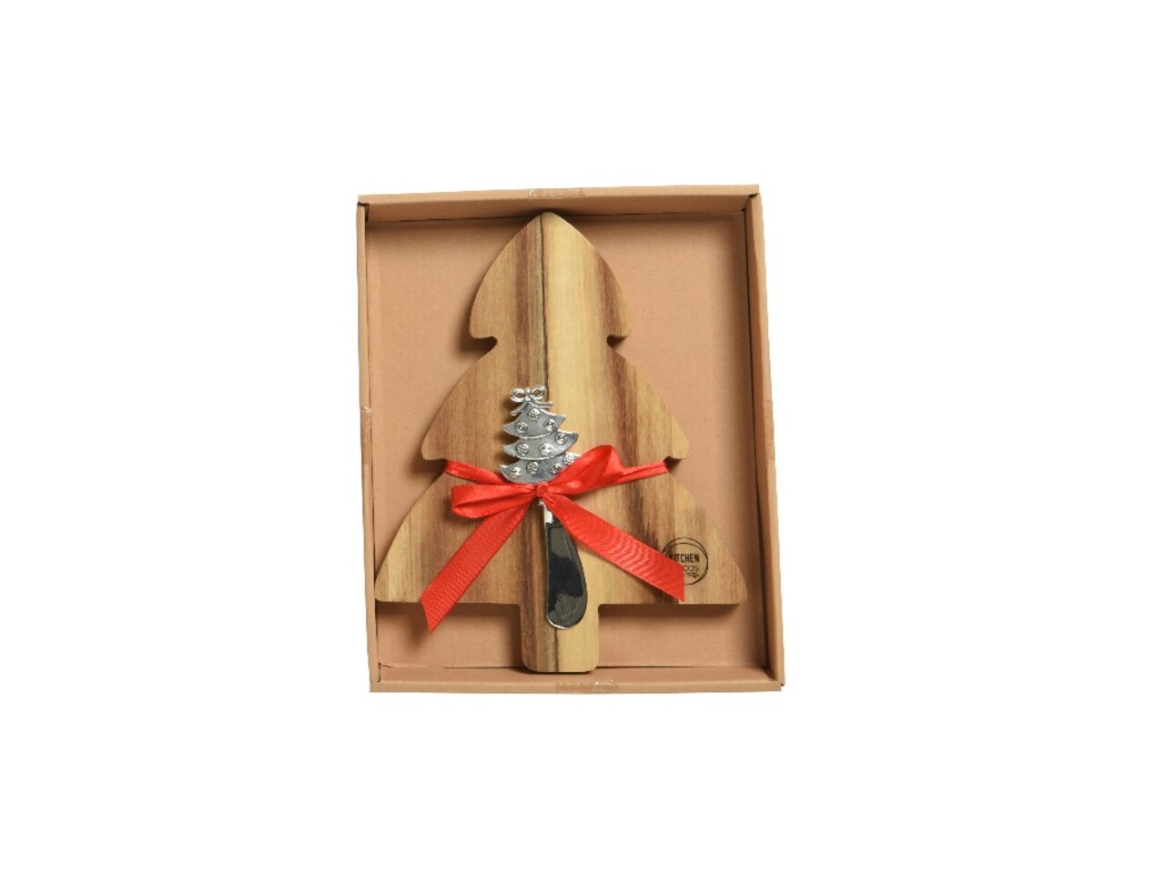 Platou pentru branzeturi cu cutit Tree, Decoris, 19x21.5 cm, lemn de salcam, maro - 1 | YEO
