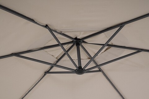 Umbrela pentru gradina / terasa Tropea, Bizzotto, Ø 300 cm, stalp Ø 46-48 mm, otel/poliester, grej