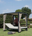 Pat de zi Dream, Bizzotto, 188 x 208 x 205 cm, aluminiu/textilena/poliester, gri carbune