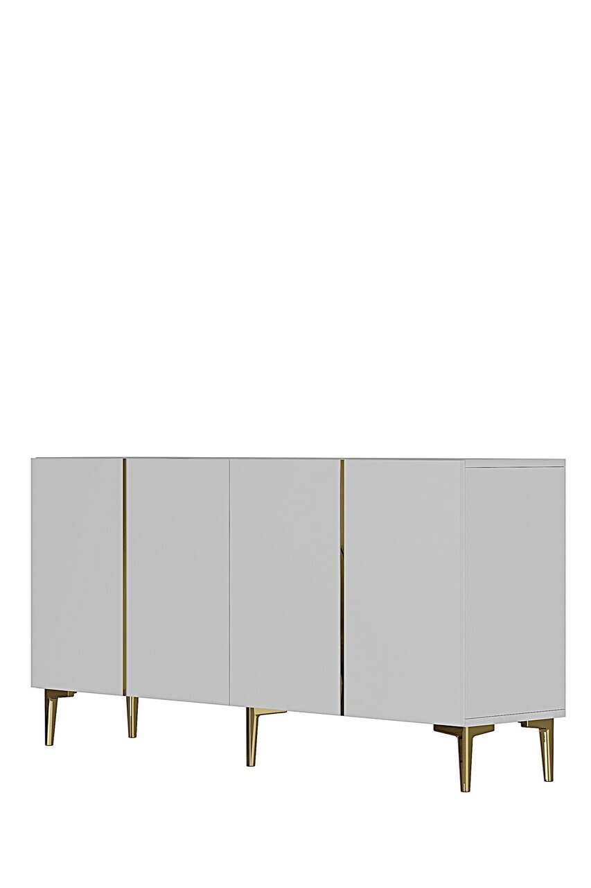 Consola, Hanah Home, Poli 150, 150x75x32 cm, Alb/Auriu — imaginea 5