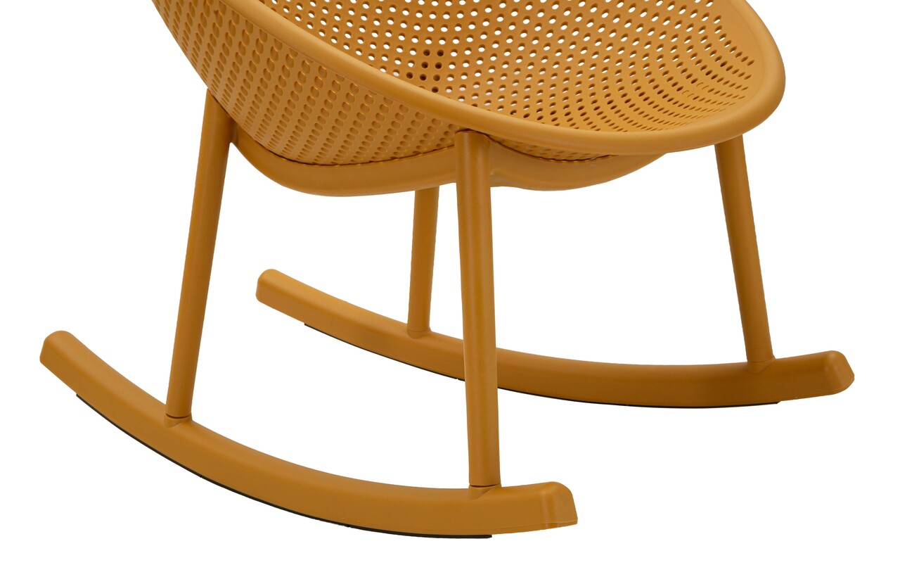 Set 2 scaune balansoar, Mauro Ferretti, Ibiza, 66x88x80 cm, utilizare interior / exterior,  plastic, mustar - view 4