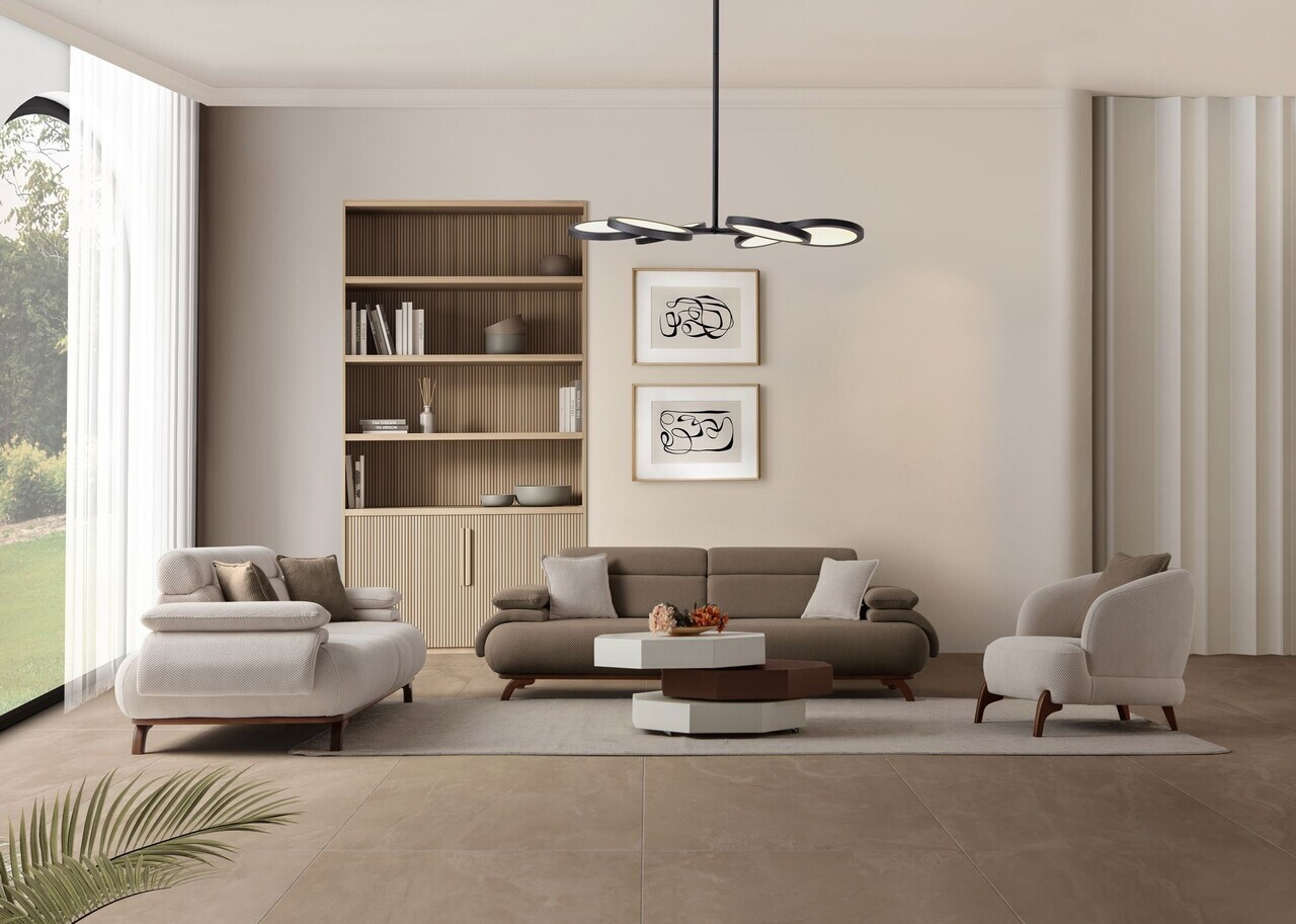 Canapea 3 locuri, Atelier del Sofa, 752EST1153, Lemn de carpen/PAL melaminat, Pământ - view 6