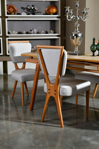 Set scaune (2 bucăți), Vow Chair, Palace v2, Lemn, Stejar / Crem bucati